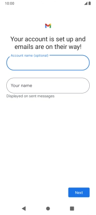 Press Your name and key in the required sender name.