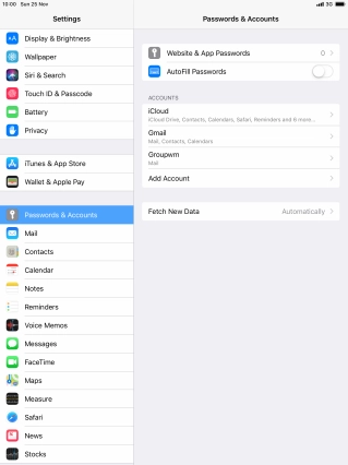 Press the required account.