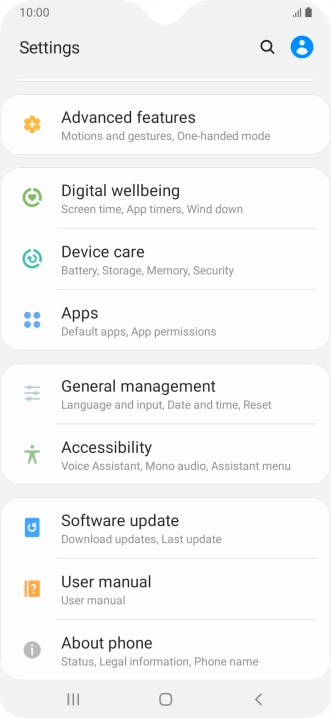 Press Software update.