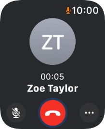 Press the end call icon to end the call and return to the home screen.