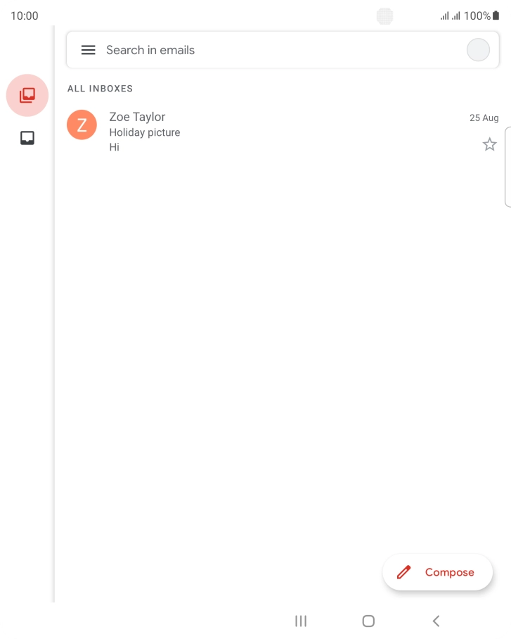 Press the email account icon.