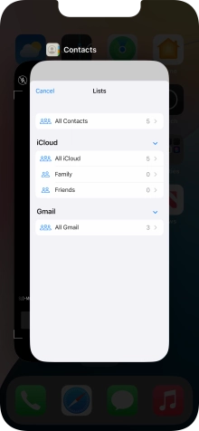 Slide upwards on the required application to end it.