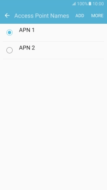 Press the field next to the data connection to activate it.