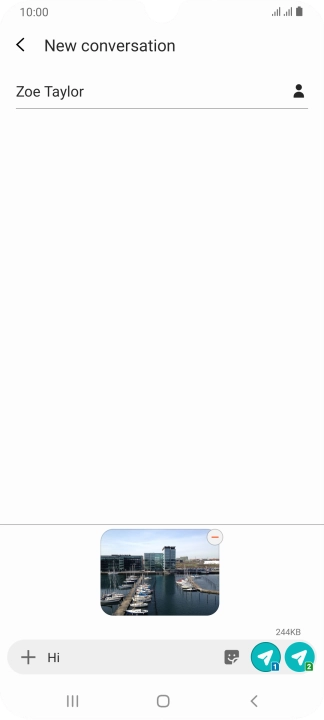 Press the send icon when you've finished your picture message.