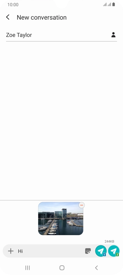 Press the send icon when you've finished your picture message.