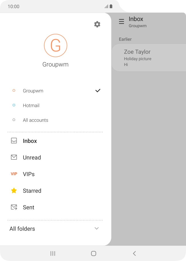 Press the settings icon.