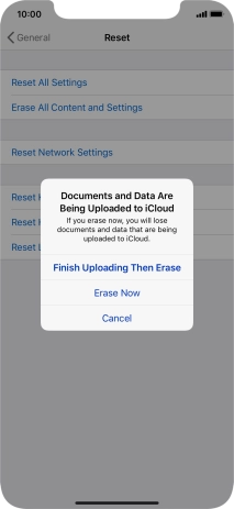 Press the required setting.