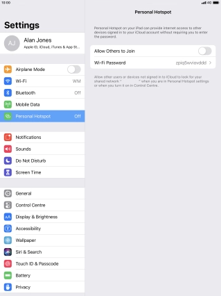 Press Wi-Fi Password and key in the required password.