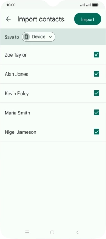 Press the fields next to the required contacts.