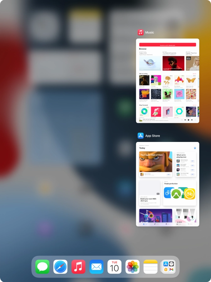 Slide upwards on the required application to end it.