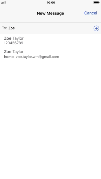 Press the required contact.