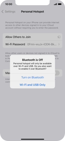 If Wi-Fi is turned on, press Wi-Fi and USB Only.