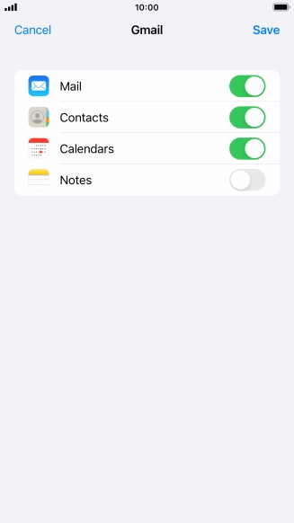 If this screen is displayed, you email account has been recognised and set up automatically. Follow the instructions on the screen to key in more information and finish setting up your phone.