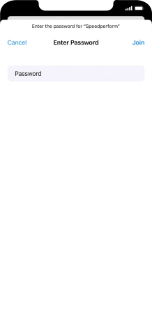 Key in the password for the Wi-Fi network and press Join.