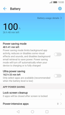 Press the indicator next to the required setting.