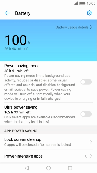 Press the indicator next to the required setting.