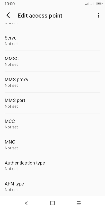 Press MMS proxy.