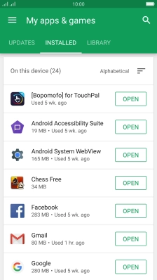 Press the required app.