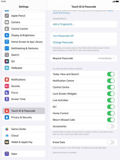 Press the indicator next to 
