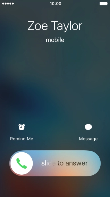 If the screen lock is turned on, press and drag the accept call icon right.