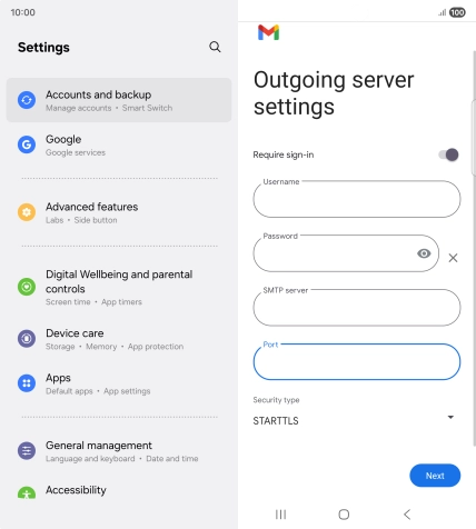 Press the drop down list below 