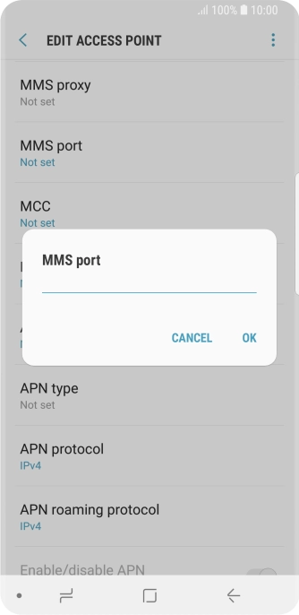 Key in 8080 and press OK.
