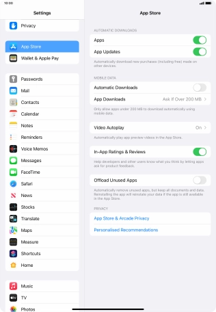 Press the indicators to turn the function on or off.