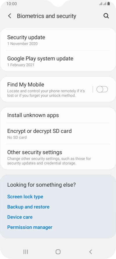 Press Other security settings.