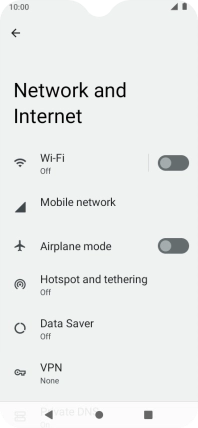 Press Mobile network.