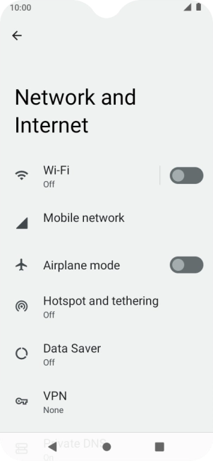 Press Mobile network.