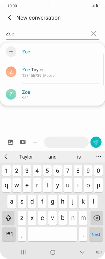 Press the required contact.