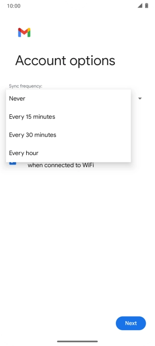 Press the required setting.