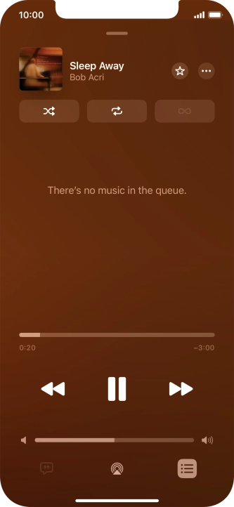 Press the shuffle icon to turn the function on or off.
