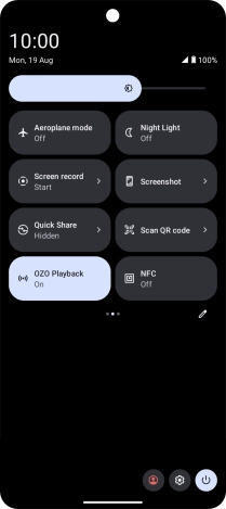 Press the flight mode icon to turn the function on or off.