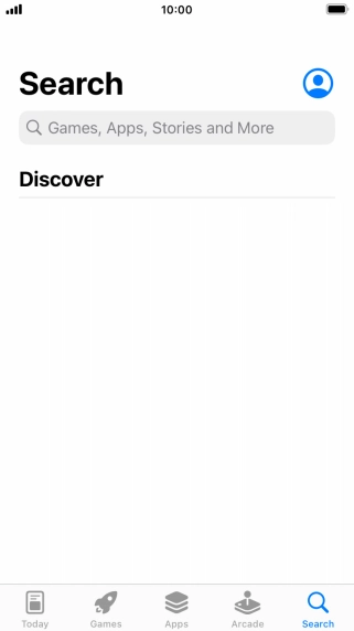 Press the search field and key in the name or subject of the required app.