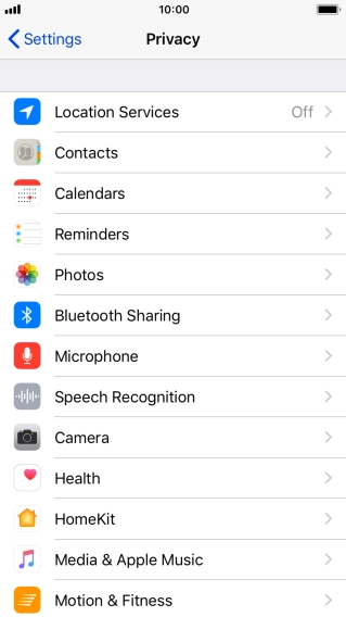 Press Location Services.
