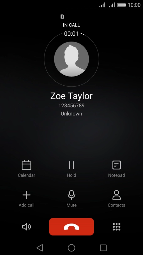 Press the end call icon.