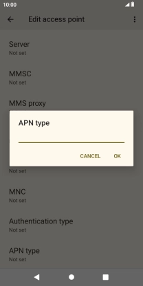 Key in default and press OK.