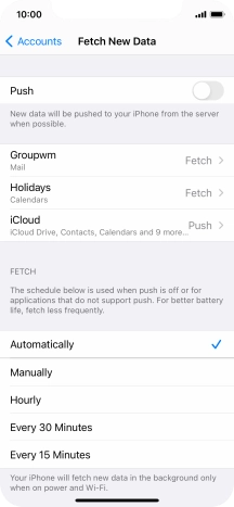 If you turn off the function, press the required setting.