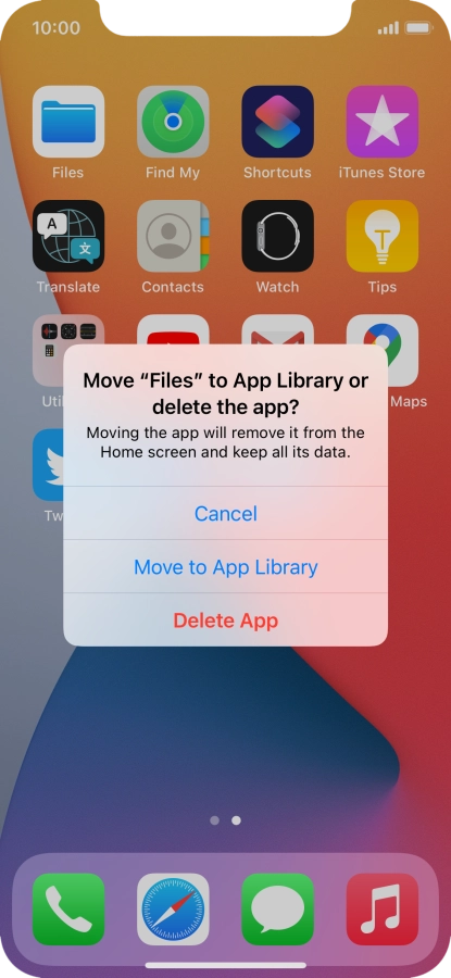 Press Delete App.