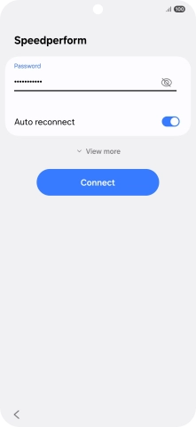 Key in the password for the Wi-Fi network and press Connect.