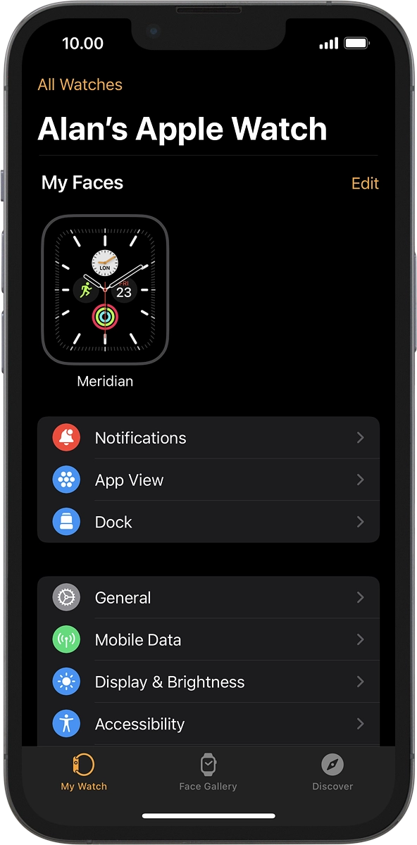 On your phone: Press My Watch.