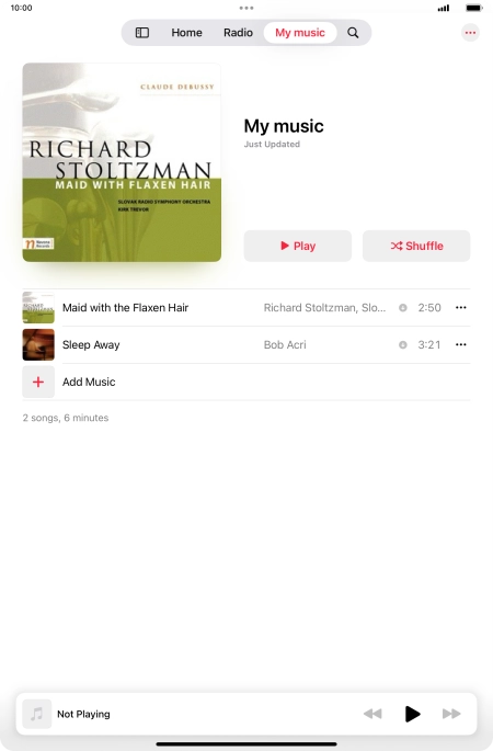 Go to the required category or playlist and press the required audio file.