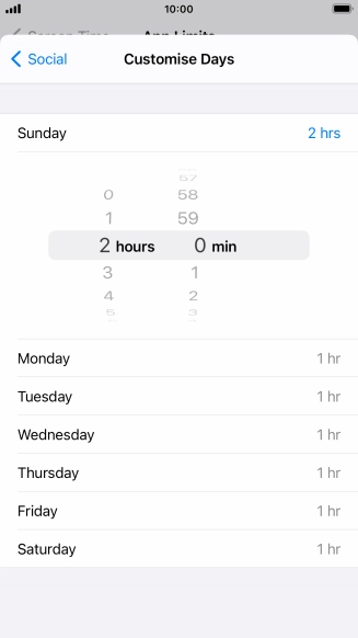 Select the required time limit.