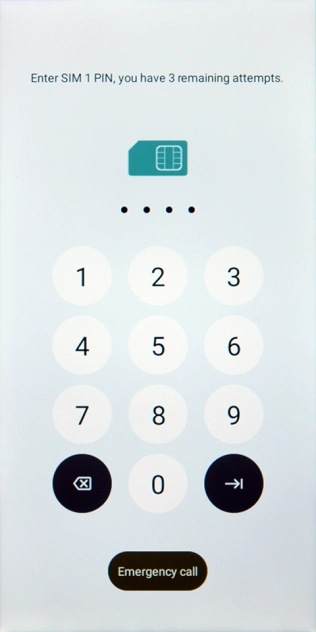 If your SIM is locked, key in your PIN and press arrow right.