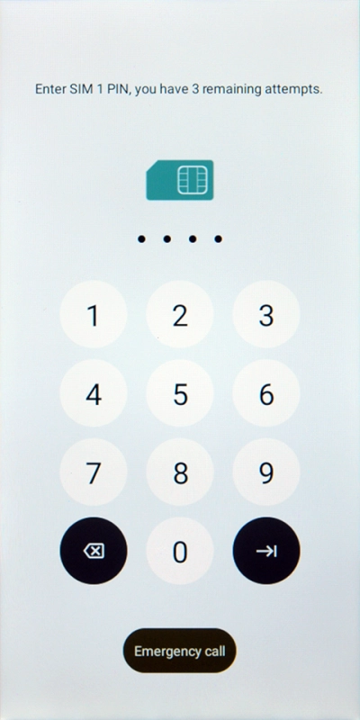 If your SIM is locked, key in your PIN and press arrow right.