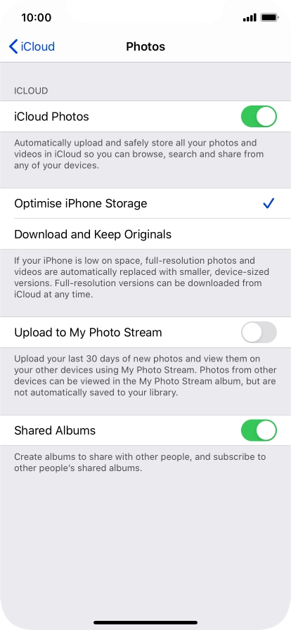 Press the indicator next to 