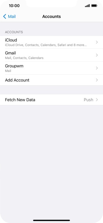 Press the required account.