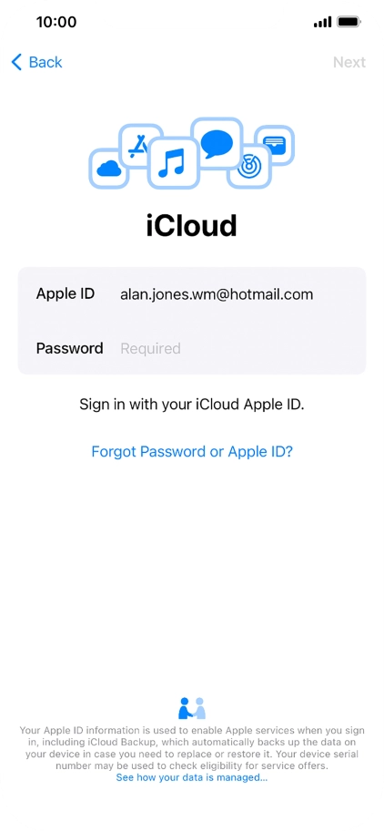 Press the field next to 