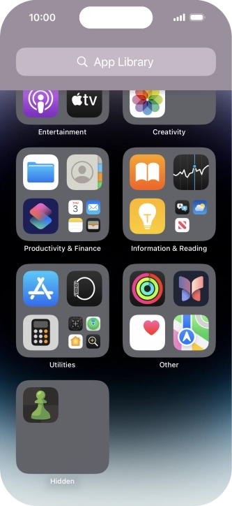 The app is now placed in the Hidden folder in the App Library.